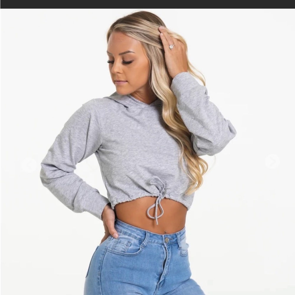 NVGTN Cropped Gray Hoodie